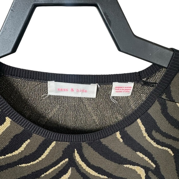 Sass & Bide Midi Dress Movement of Sound: animal print, button slot NWOT XS - Picture 4 of 10